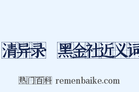 清异录·黑金社近义词是什么意思的图片